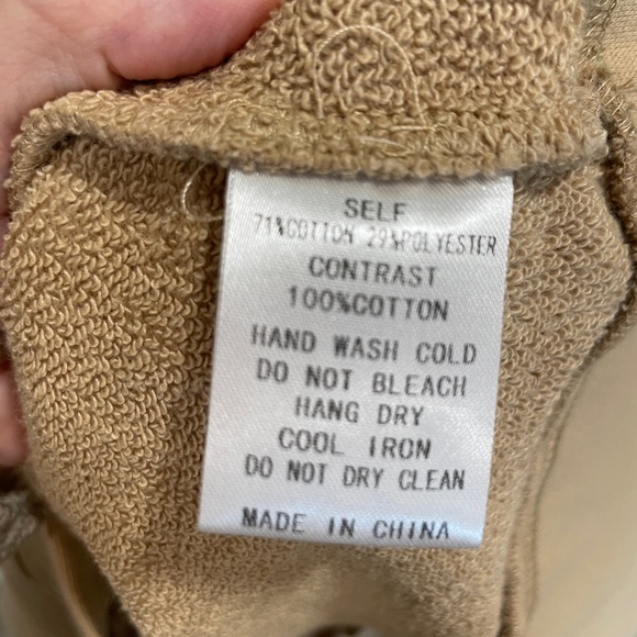 Men’s 1/4 Zipper Pullover Sweater Large Tan Front Pocket Collar Sweatshirt New - Picture 10 of 13